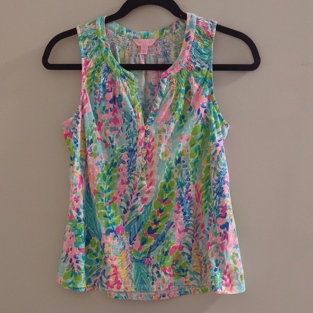 Lily Pulitzer Cotton Tank Multicolour Floral Size Small